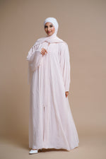 Load image into Gallery viewer, Premium Chiffon Embellished Abaya with Back Pleats (BABY PINK)