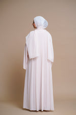 Load image into Gallery viewer, Premium Chiffon Embellished Abaya with Back Pleats (BABY PINK)