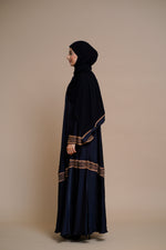 Load image into Gallery viewer, Golden Lace work Abaya- Beige