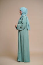 Load image into Gallery viewer, EMBELLISHED Hand Work OPEN ABAYA (Antique Blue)