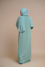 Load image into Gallery viewer, EMBELLISHED Hand Work OPEN ABAYA (Antique Blue)
