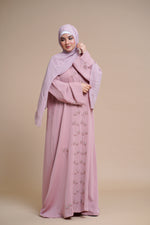 Load image into Gallery viewer, Embellished open Abaya (Beige)