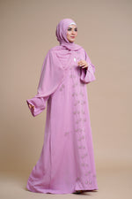 Load image into Gallery viewer, Embellished open Abaya (Pink)