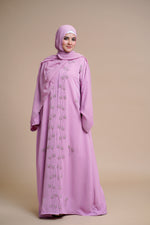 Load image into Gallery viewer, Embellished open Abaya (Pink)
