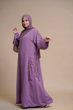 Load image into Gallery viewer, Embellished nidha Abaya (Purple)