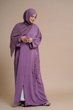 Load image into Gallery viewer, Embellished nidha Abaya (Purple)