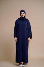 Load image into Gallery viewer, Embellished nidha Abaya (Navy)