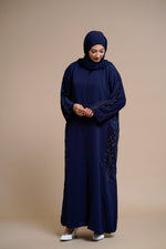 Load image into Gallery viewer, Embellished nidha Abaya (Navy)