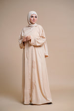 Load image into Gallery viewer, EMBELLISHED Hand Work OPEN ABAYA (Beige)