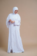 Load image into Gallery viewer, EMBELLISHED Hand Work OPEN ABAYA (White)