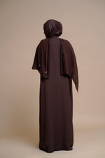 Load image into Gallery viewer, Embellished open Abaya (Brown)