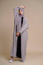 Load image into Gallery viewer, Embellished overcoat open Abaya (Gray)