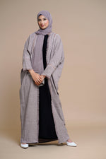 Load image into Gallery viewer, Embellished overcoat open Abaya (Gray)