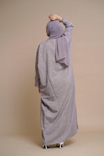 Load image into Gallery viewer, Embellished overcoat open Abaya (Gray)