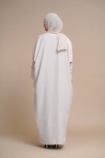 Load image into Gallery viewer, Embellished overcoat open Abaya (Beige)