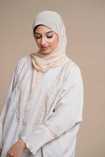 Load image into Gallery viewer, Embellished overcoat open Abaya (Beige)