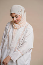Load image into Gallery viewer, Embellished overcoat open Abaya (Beige)