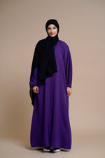 Load image into Gallery viewer, Plain Textured Open Abaya (Purple)