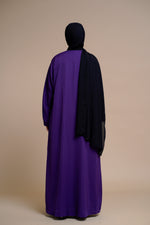 Load image into Gallery viewer, Plain Textured Open Abaya (Purple)