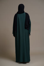 Load image into Gallery viewer, Plain Textured Open Abaya (Green)
