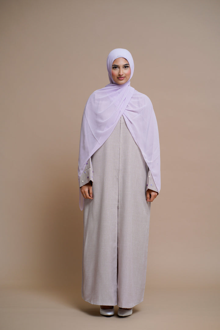 Heart-shaped hand-sewn abaya (PINK)