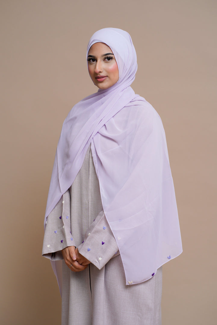 Heart-shaped hand-sewn abaya (PINK)