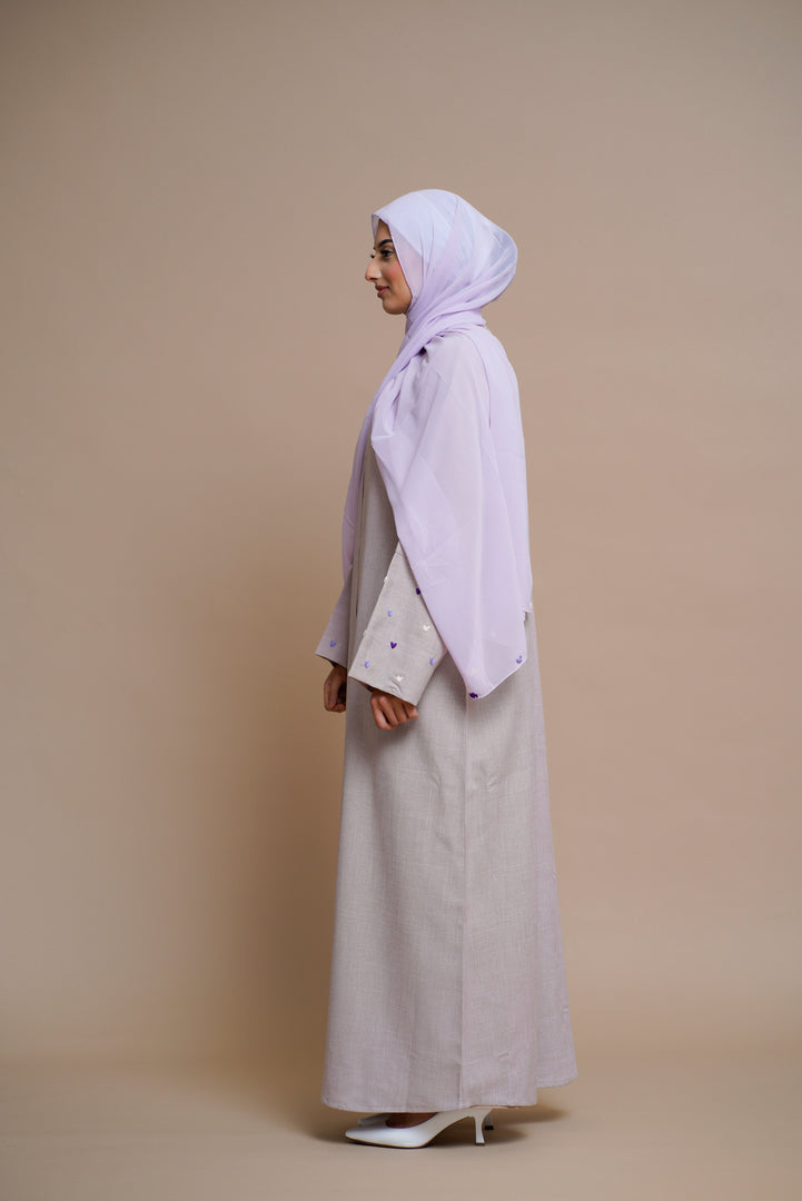 Heart-shaped hand-sewn abaya (PINK)