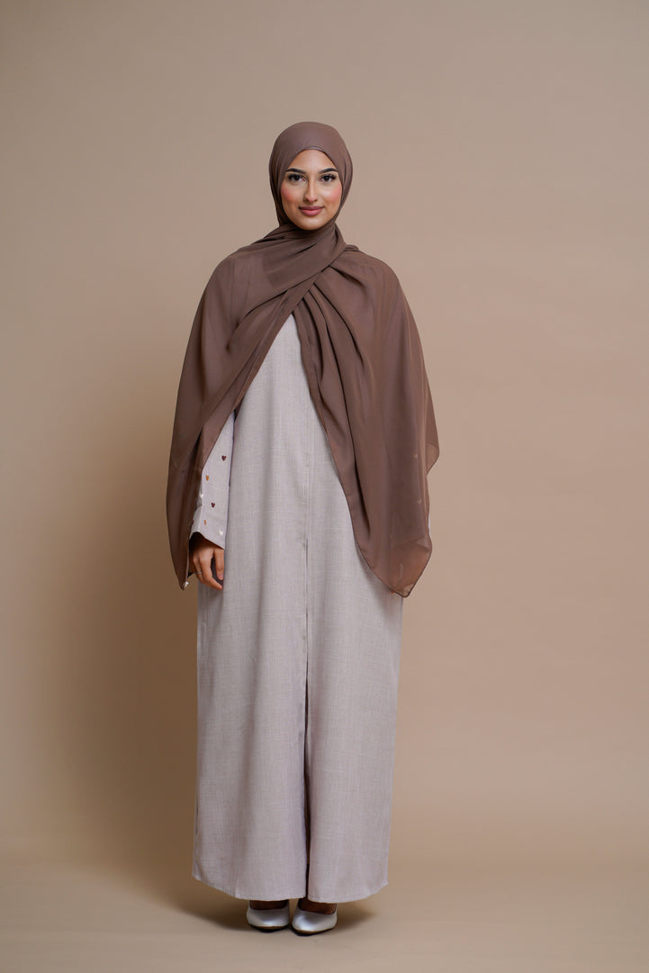 Heart-shaped hand-sewn abaya (PINK)