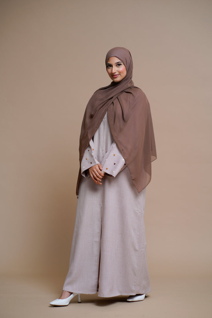 Heart-shaped hand-sewn abaya (PINK)