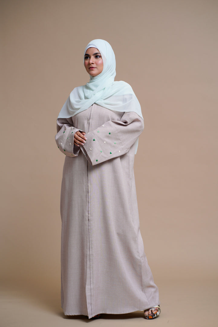 Heart-shaped hand-sewn abaya (PINK)