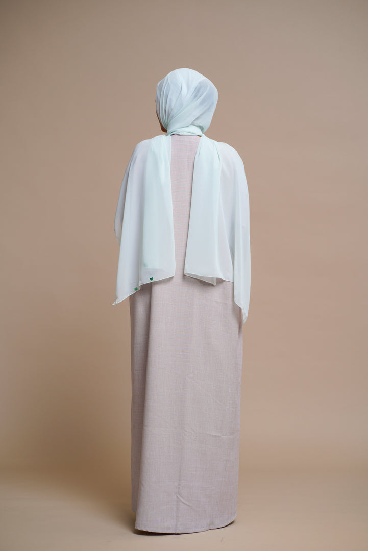 Heart-shaped hand-sewn abaya (PINK)