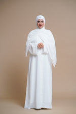 Load image into Gallery viewer, Plain Textured Open Abaya (White)
