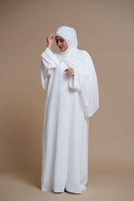 Load image into Gallery viewer, Plain Textured Open Abaya (White)
