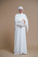 Load image into Gallery viewer, Plain Textured Open Abaya (White)
