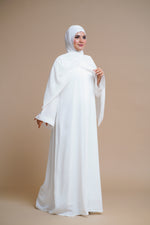 Load image into Gallery viewer, Plain Textured Open Abaya (White)
