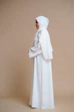 Load image into Gallery viewer, Plain Textured Open Abaya (White)
