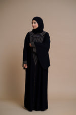 Load image into Gallery viewer, LUXURY BLACK EMBELLISHED CLOSED ABAYA
