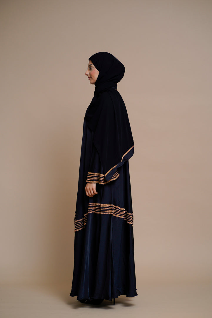 Golden Lace Work Elegant Abaya