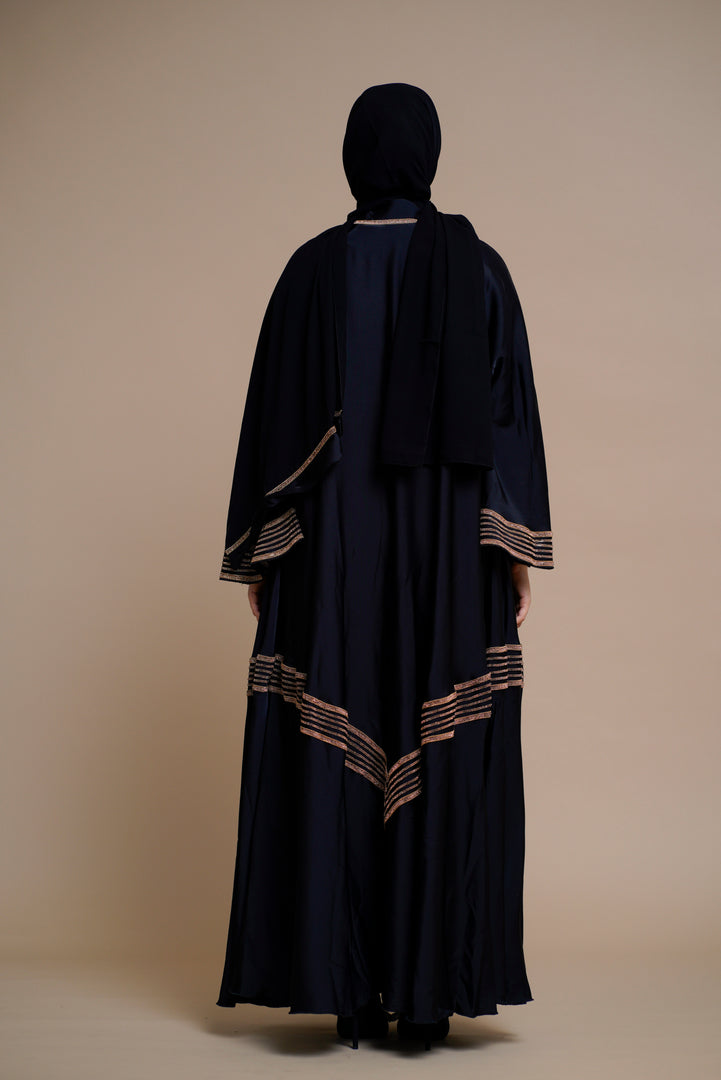 Golden Lace Work Elegant Abaya