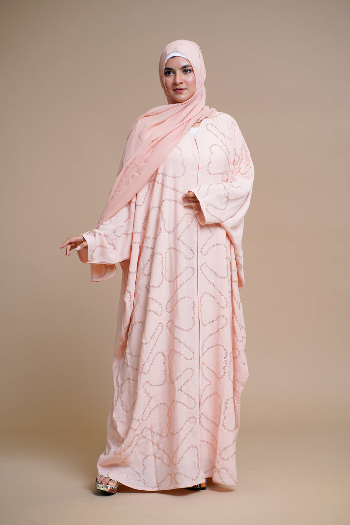 Meticulously designed with intricate stonework adorning both the front and back. (Pink)