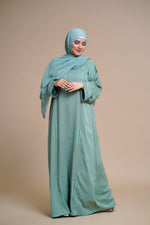 Load image into Gallery viewer, EMBELLISHED Hand Work OPEN ABAYA (Antique Blue)
