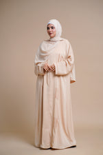 Load image into Gallery viewer, EMBELLISHED Hand Work OPEN ABAYA (Beige)
