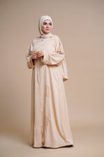 Load image into Gallery viewer, EMBELLISHED Hand Work OPEN ABAYA (Beige)
