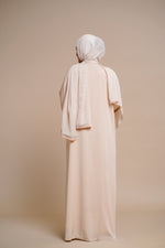 Load image into Gallery viewer, EMBELLISHED Hand Work OPEN ABAYA (Beige)
