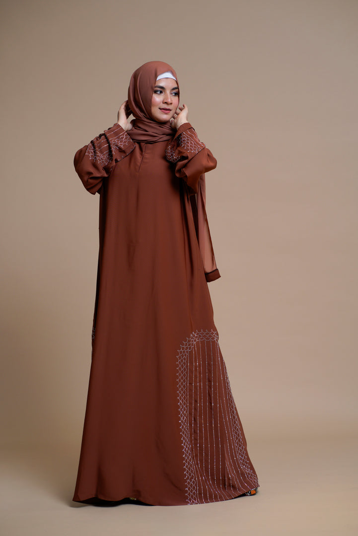 Embellished shiny closed Abaya