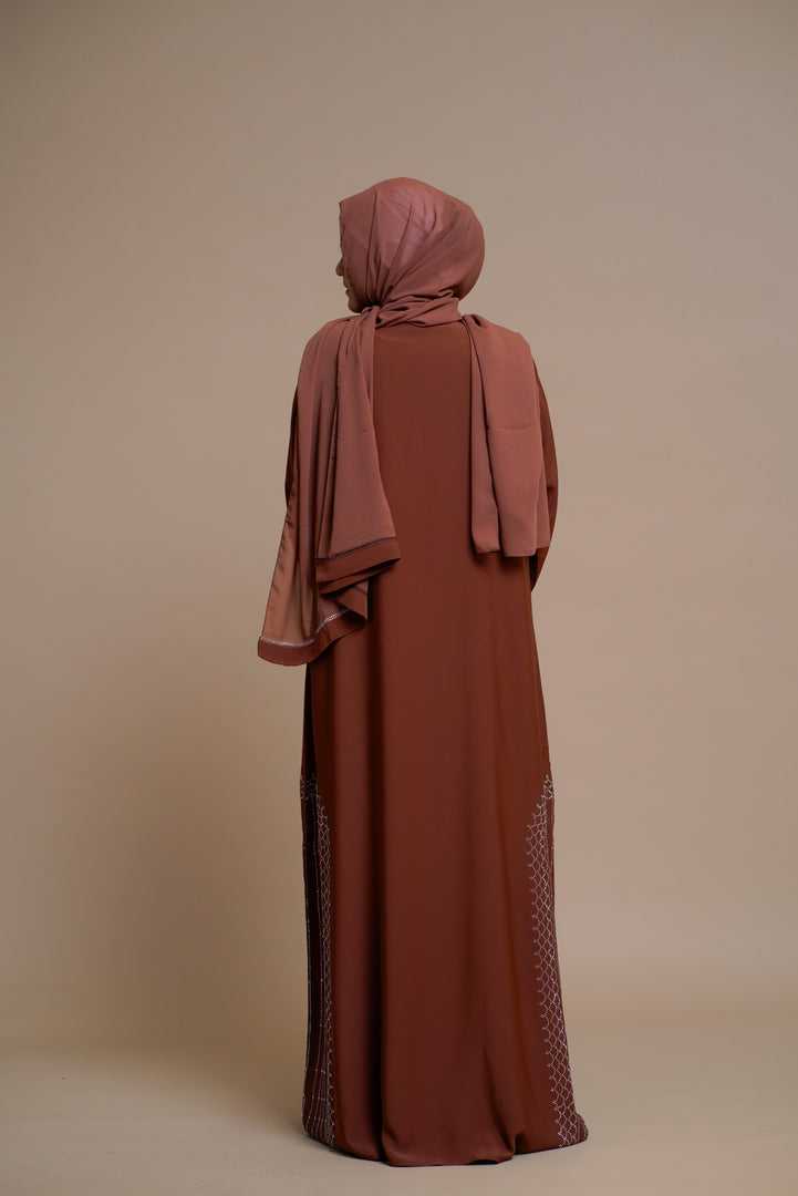 Embellished shiny closed Abaya