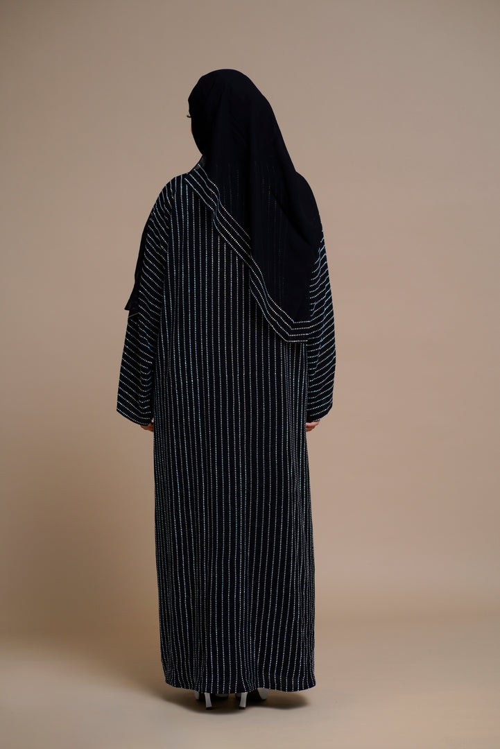 Luxury shiny Abaya with Extensive Embellishments (Black)