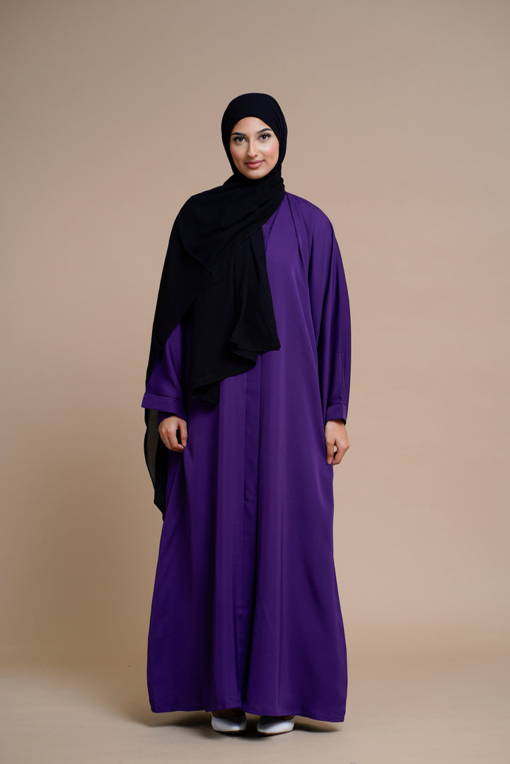 Plain Textured Open Abaya