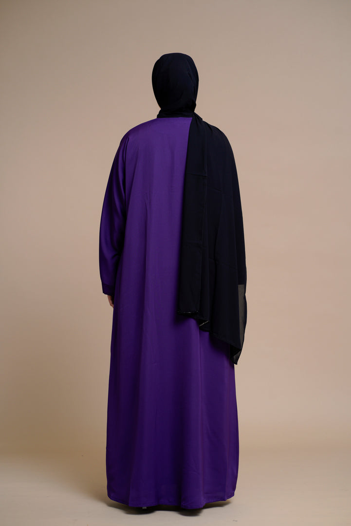 Plain Textured Open Abaya