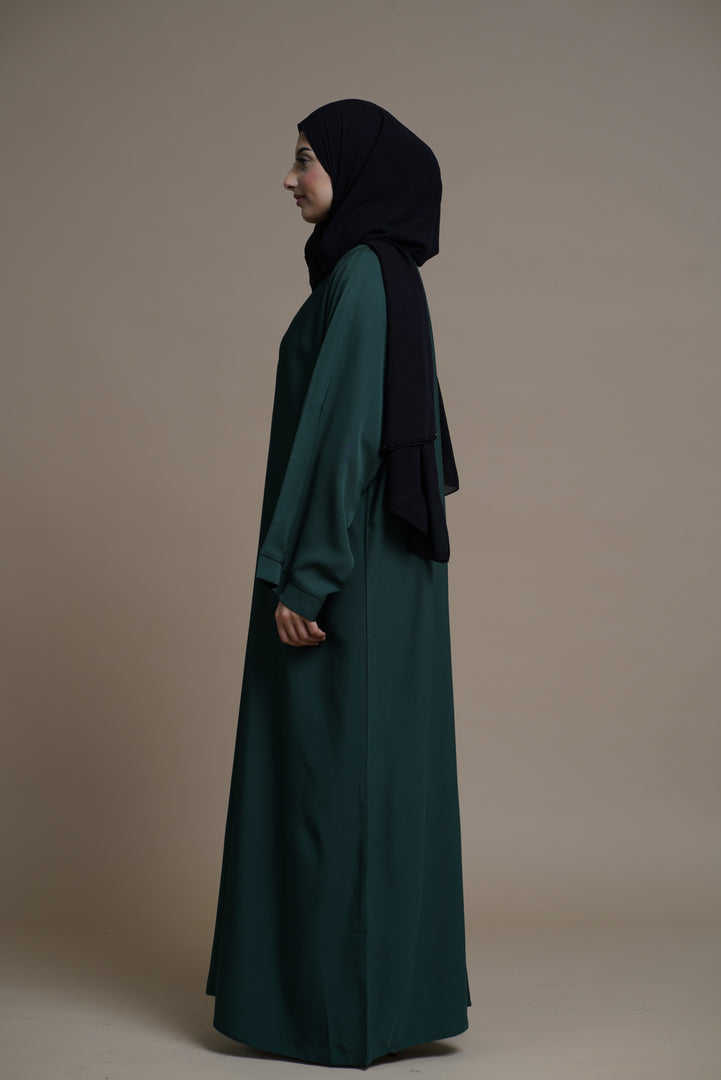 Plain Textured Open Abaya